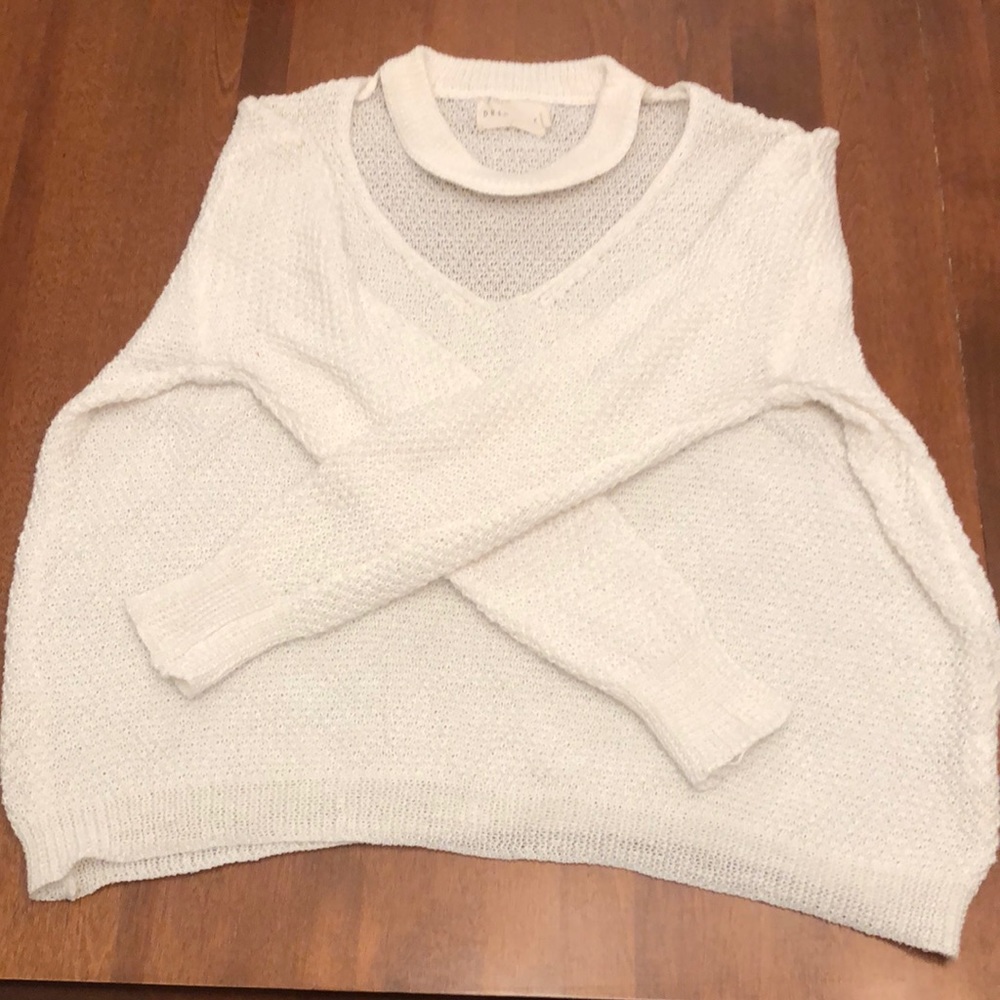 White light sweater with neck size small/medium